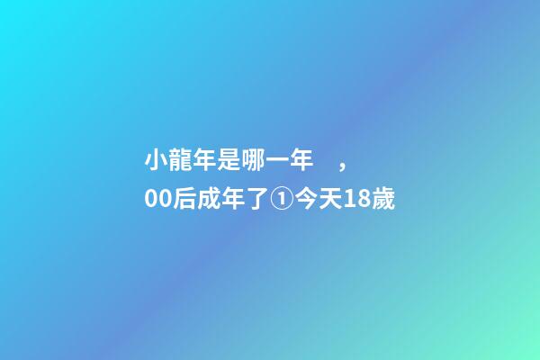 小龍年是哪一年，00后成年了①今天18歲